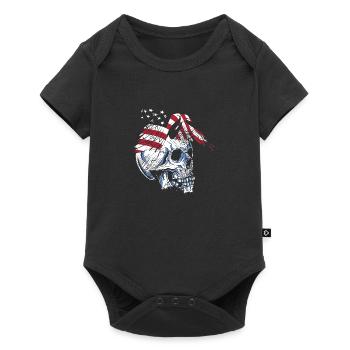skull eagle - Baby Premium Kurzarmbody - Schwarz - Vorne