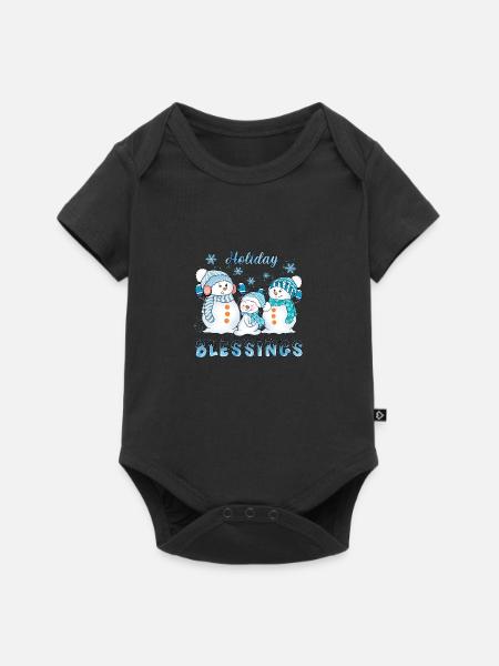 Holiday Blessings - Baby Premium Kurzarmbody - Schwarz