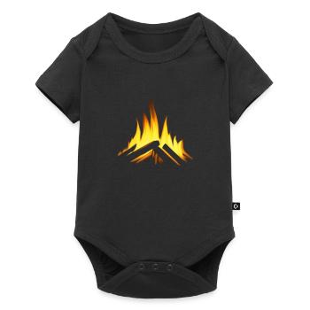 Feu de camp Camping Nature Feu de forêt Extérieur Tente 6 - Body à manches courtes Premium Bébé - noir - Devant