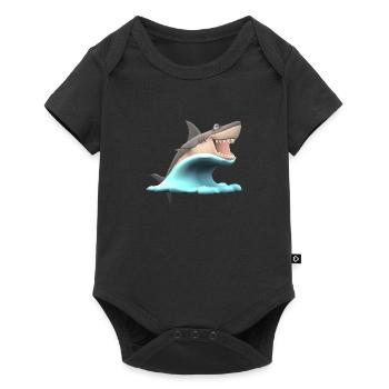 Shark Wave Water Ocean Sea - Body à manches courtes Premium Bébé - noir - Devant