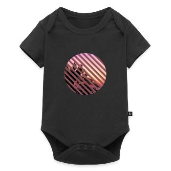 T-shirt vacances plage palmiers vacances été soleil - Body à manches courtes Premium Bébé - noir - Devant