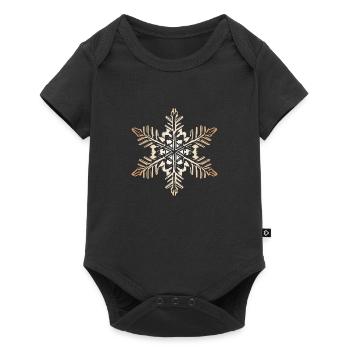 Snowflake Snow Winter Christmas warm coloured - Baby Premium short-sleeve bodysuit - black - Front