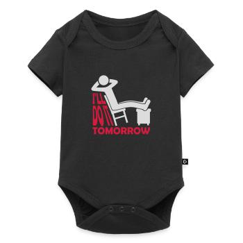 do it tomorrow quote - Baby Premium short-sleeve bodysuit - black - Front