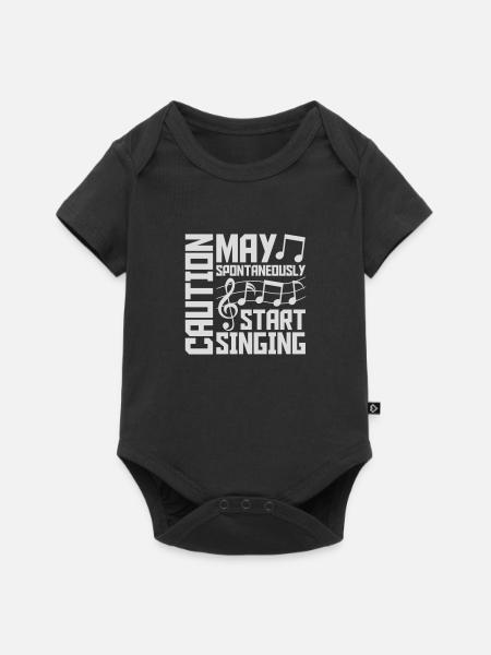 may spontaneously start singing - Baby Premium Kurzarmbody - Schwarz