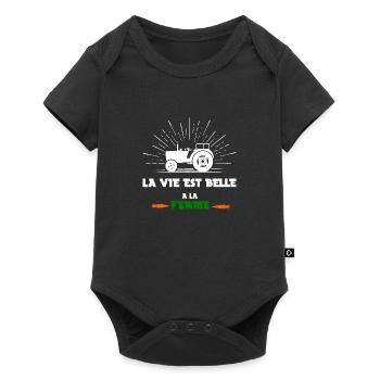 la vie est belle a la ferme - Body à manches courtes Premium Bébé - noir - Devant