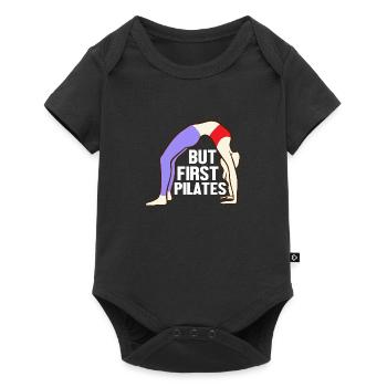 But First Pilates Fitness Exercise - Baby Premium Kurzarmbody - Schwarz - Vorne