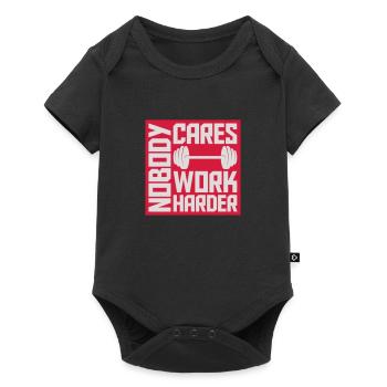nobody cares work harder - Baby Premium short-sleeve bodysuit - black - Front