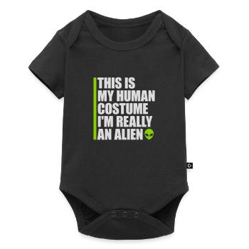 Citation extraterrestre de costume humain - Body à manches courtes Premium Bébé - noir - Devant