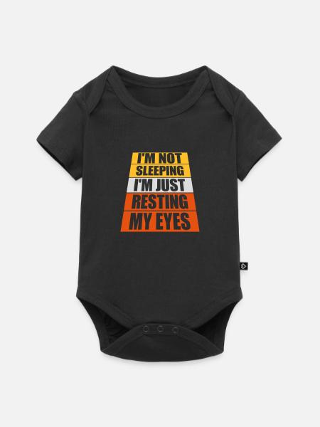 im not sleeping Zitat - Baby Premium Kurzarmbody - Schwarz