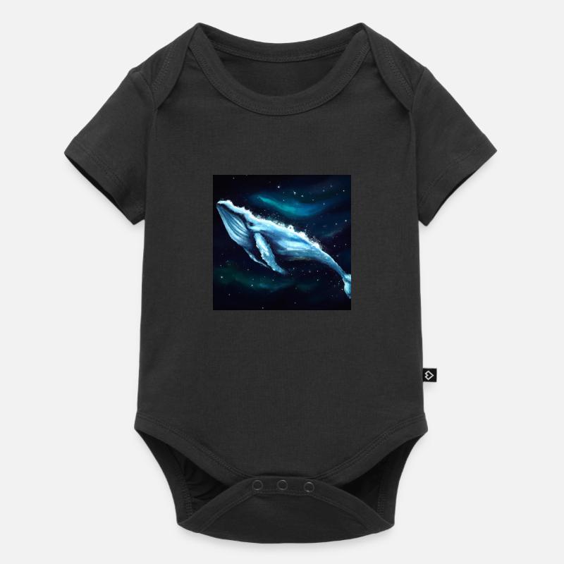 Baleine flottant dans l’espace - Body à manches courtes Premium Bébé - noir