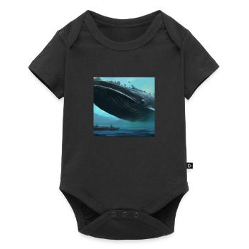 Whale floating in the sky - Baby Premium short-sleeve bodysuit - black - Front
