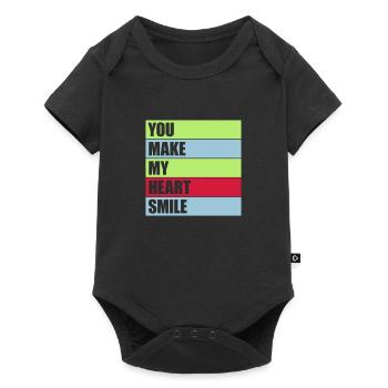 make my heart smile - Baby Premium Kurzarmbody - Schwarz - Vorne