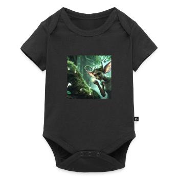 Fée dans la forêt magique - Body à manches courtes Premium Bébé - noir - Devant