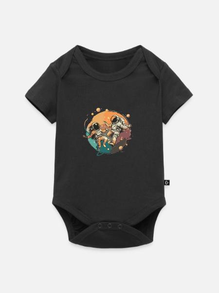Astronauten - Baby Premium Kurzarmbody - Schwarz
