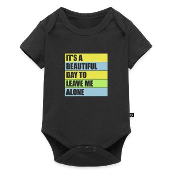 leave me alone day - Baby Premium Kurzarmbody - Schwarz - Vorne