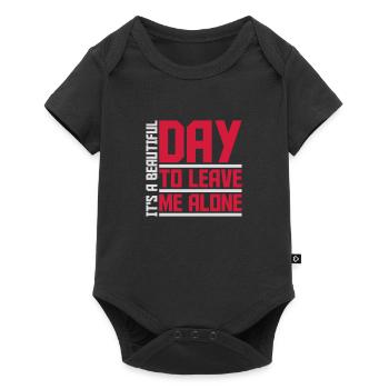 leave me alone day - Baby Premium Kurzarmbody - Schwarz - Vorne