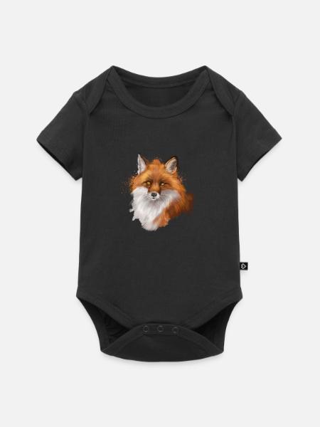 Fox - Baby Premium Kurzarmbody - Schwarz