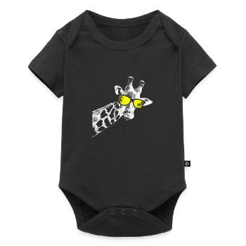 Giraffe Sonnenbrille Party Musik Giraffenliebe Gir - Baby Premium Kurzarmbody - Schwarz - Vorne