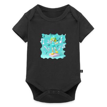 FUNNY MUSIC ILLUSTRATION GIRL 5 - Baby Premium short-sleeve bodysuit - black - Front