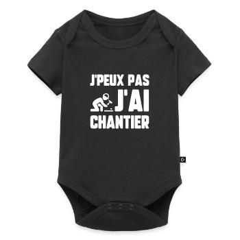 J’peux pas j’ai chantier - Body à manches courtes Premium Bébé - noir - Devant