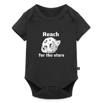 Reach For The Stars Retro Outer Space Designs - Baby Premium Kurzarmbody - Schwarz - Vorne