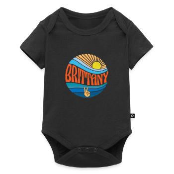 Chemise Bretagne Vintage Sunset Brittany Groovy Cravate - Body à manches courtes Premium Bébé - noir - Devant