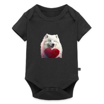 Samoyoyède Saint-Valentin - Body à manches courtes Premium Bébé - noir - Devant