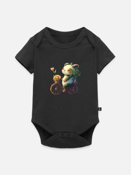 Clown Panda - Baby Premium Kurzarmbody - Schwarz