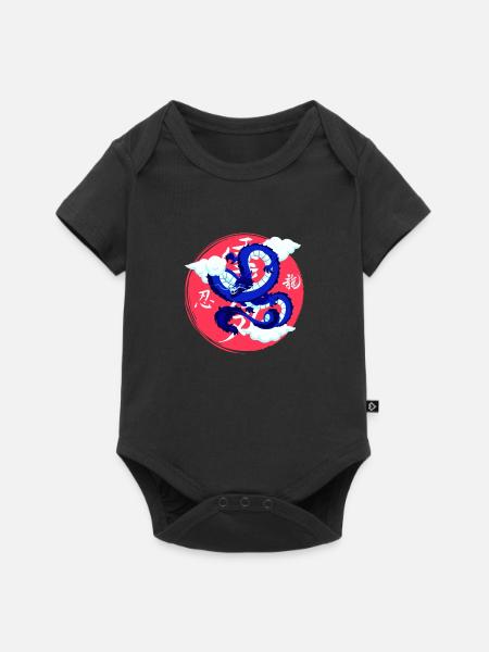 Dragon rise up - Baby Premium Kurzarmbody - Schwarz