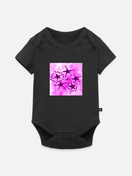 5 STERNE LÄCHELNDER FLIEDER - Baby Premium Kurzarmbody - Schwarz