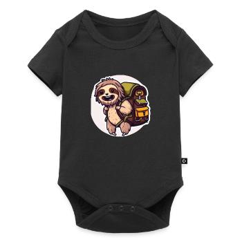 Hiking Sloth - Baby Premium short-sleeve bodysuit - black - Front