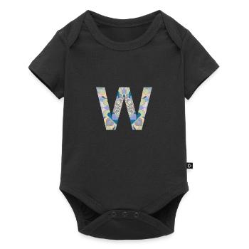 Letter W in mandala - Baby Premium short-sleeve bodysuit - black - Front