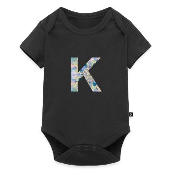 Lettre K en mandala - Body à manches courtes Premium Bébé - noir - Devant