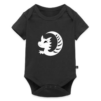 Cartoon Drache Feuer Fantasie Comic Drachen 3 - Baby Premium Kurzarmbody - Schwarz - Vorne