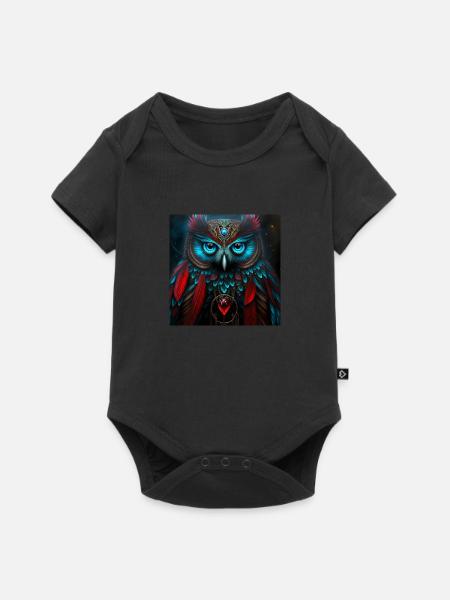 Magic_Owl 1 - Baby Premium Kurzarmbody - Schwarz