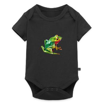 Origami Geometrie Frosch bunt modern arty - Baby Premium Kurzarmbody - Schwarz - Vorne