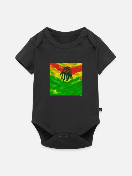 Van Gogh Rasta Flagge - Baby Premium Kurzarmbody - Schwarz