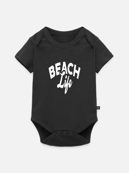 Beach Life - Baby Premium Kurzarmbody - Schwarz