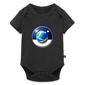 3d Cartoon Darstellung des Planeten Erde 12 - Baby Premium Kurzarmbody - Schwarz - Vorne
