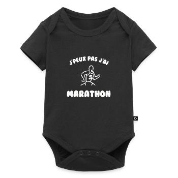 J’peux pas j’ai marathon - Body à manches courtes Premium Bébé - noir - Devant