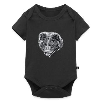 LAURA Kopf SW - Baby Premium Kurzarmbody - Schwarz - Vorne