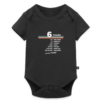 6th Birthday Vintage 6 Years Old Retro 72 Months - Baby Premium short-sleeve bodysuit - black - Front