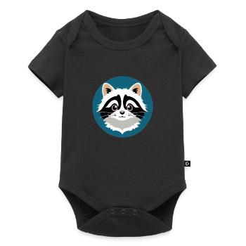 Ratons laveurs Mignon Cartoon Raton laveur 17 - Body à manches courtes Premium Bébé - noir - Devant