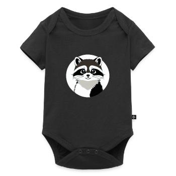Ratons laveurs Mignon Dessin Animé Raton laveur 36 - Body à manches courtes Premium Bébé - noir - Devant