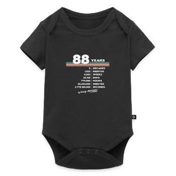 88th Birthday Vintage 88 Years Old Retro 1056 - Baby Premium short-sleeve bodysuit - black - Front