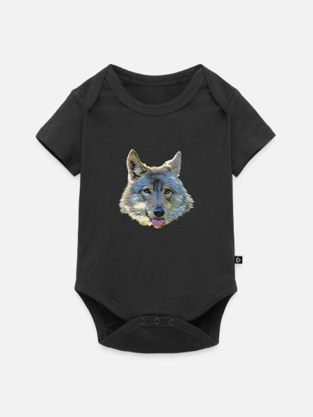 GAIA Zunge - Baby Premium Kurzarmbody - Schwarz