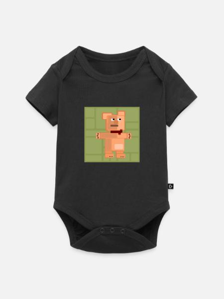 PixelArt Bär - Baby Premium Kurzarmbody - Schwarz