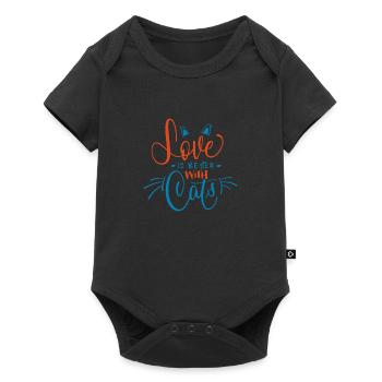 Love is better with cat - Baby Premium short-sleeve bodysuit - black - Front