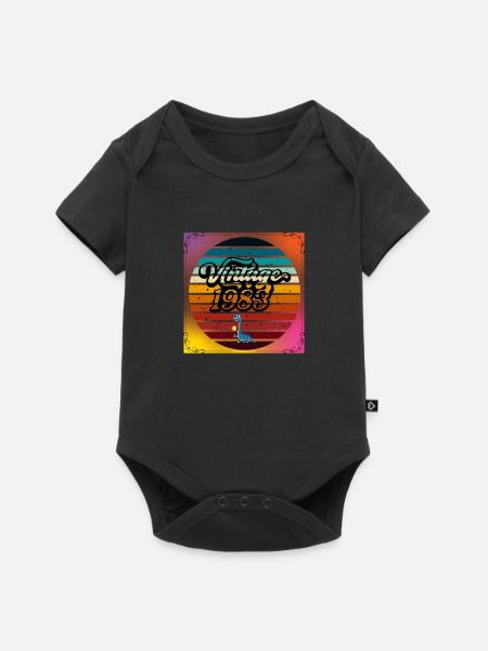Verrückte 80er - Baby Premium Kurzarmbody - Schwarz