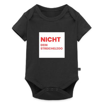 Nicht Dein Streichelzoo Print auf Panel PWSRHR - Baby Premium Kurzarmbody - Schwarz - Vorne